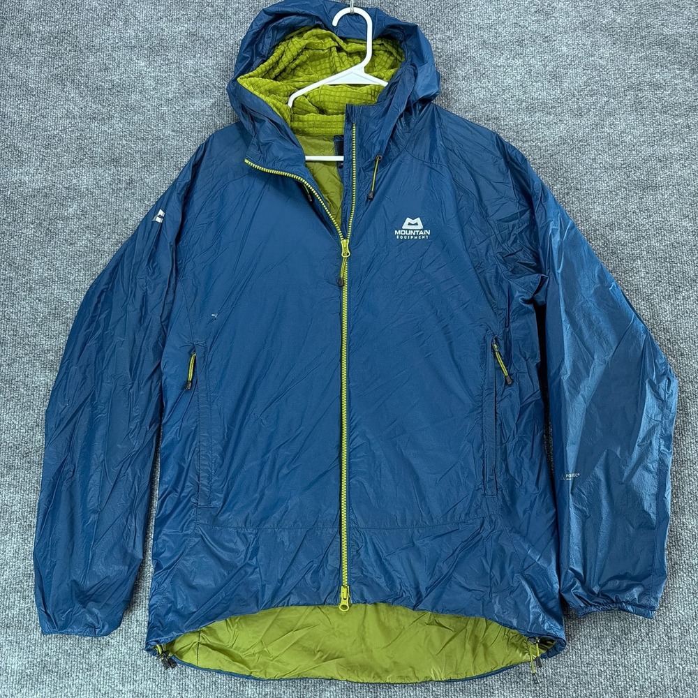 Mountain Equipment Kinesis Jacket Mens L Blue Polartec Alpha Hooded Insulated